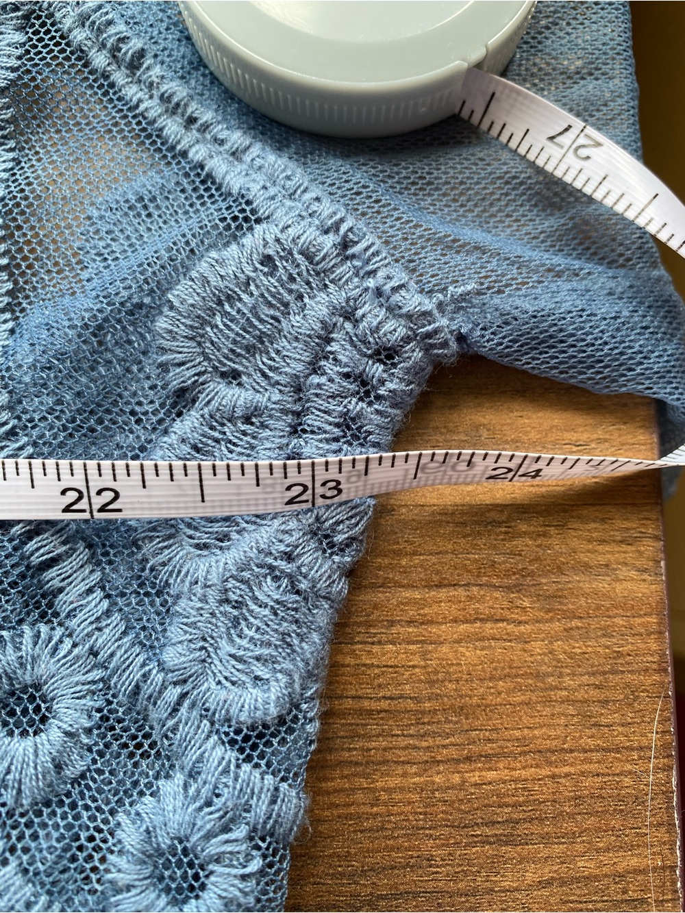 Sheer Blue Lace Kimono Cover-Up - Picture 5 of 6